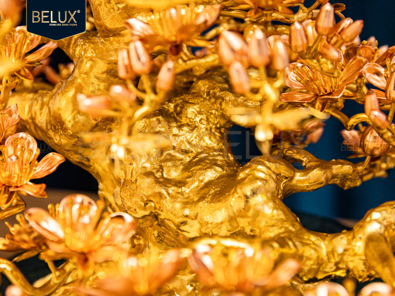 Cây Đào mạ vàng 24k&nbsp;40x20x30cm